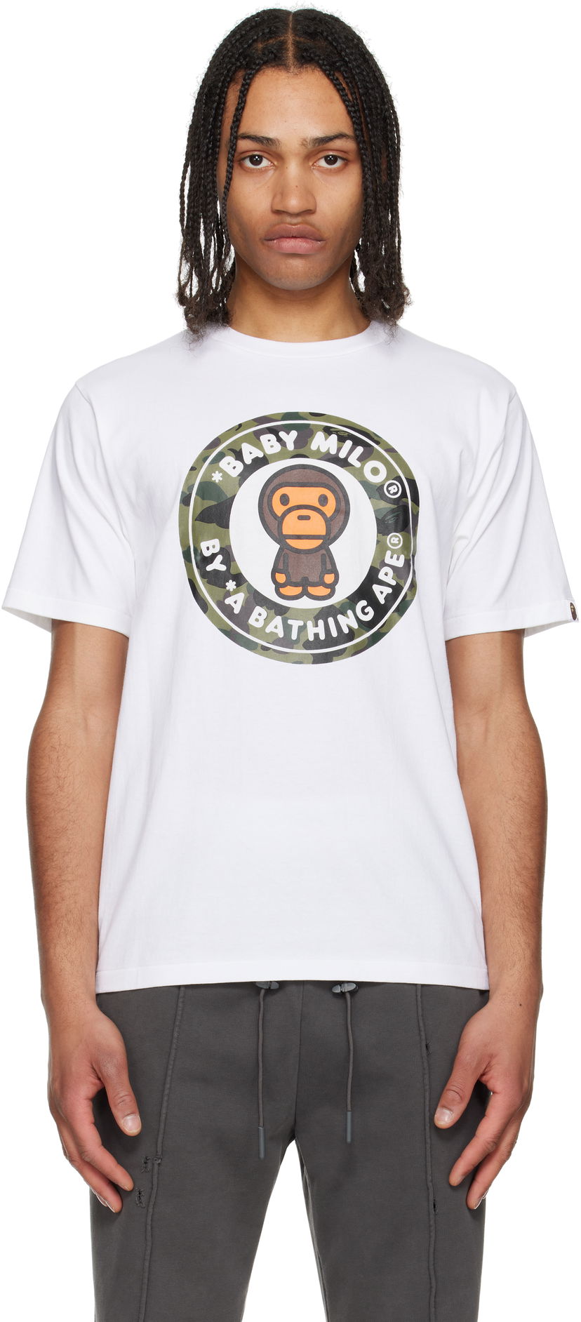 Majica BAPE 1st Camo Milo Busy Works Tee Bela | 002TEL301004M