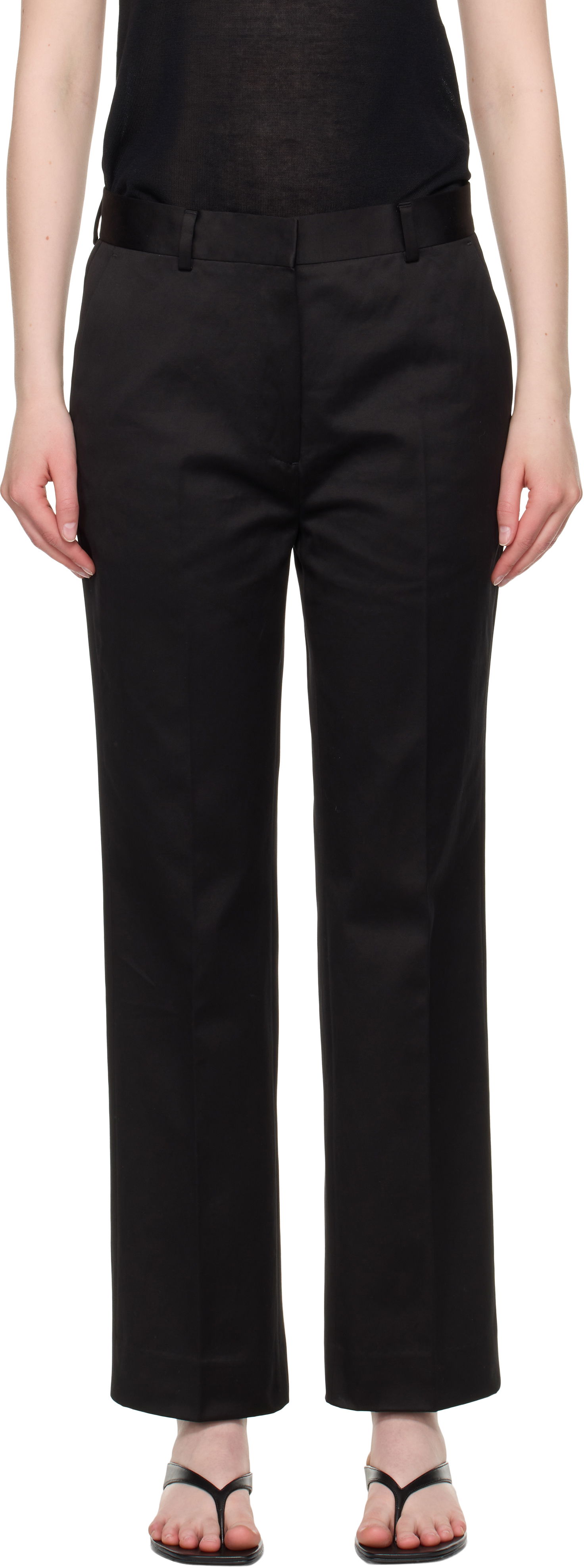 Hlače TOTEME TOTEME Tailored Chino Trousers Črna | 253-WRB0283-FB0498, 0