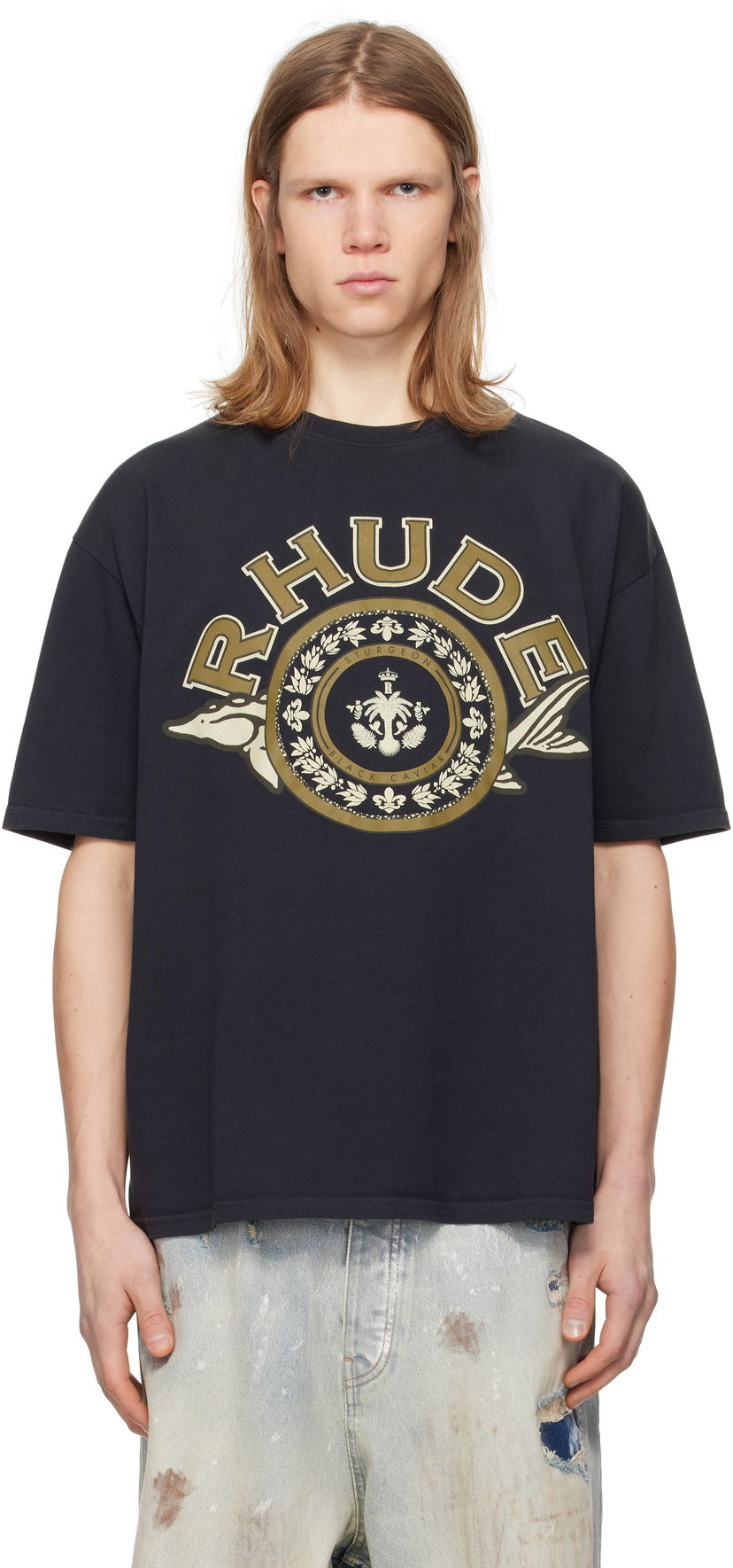 Majica Rhude Rhude Caviar Graphic T-Shirt Črna | RHPS25TT05012