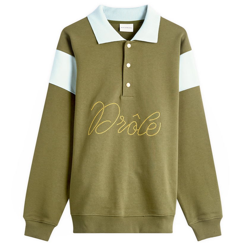 Polo majica Drôle de Monsieur Drole de Monsieur Logo Braided Polo Shirt Zelena | H-PL154-CO127-LKK