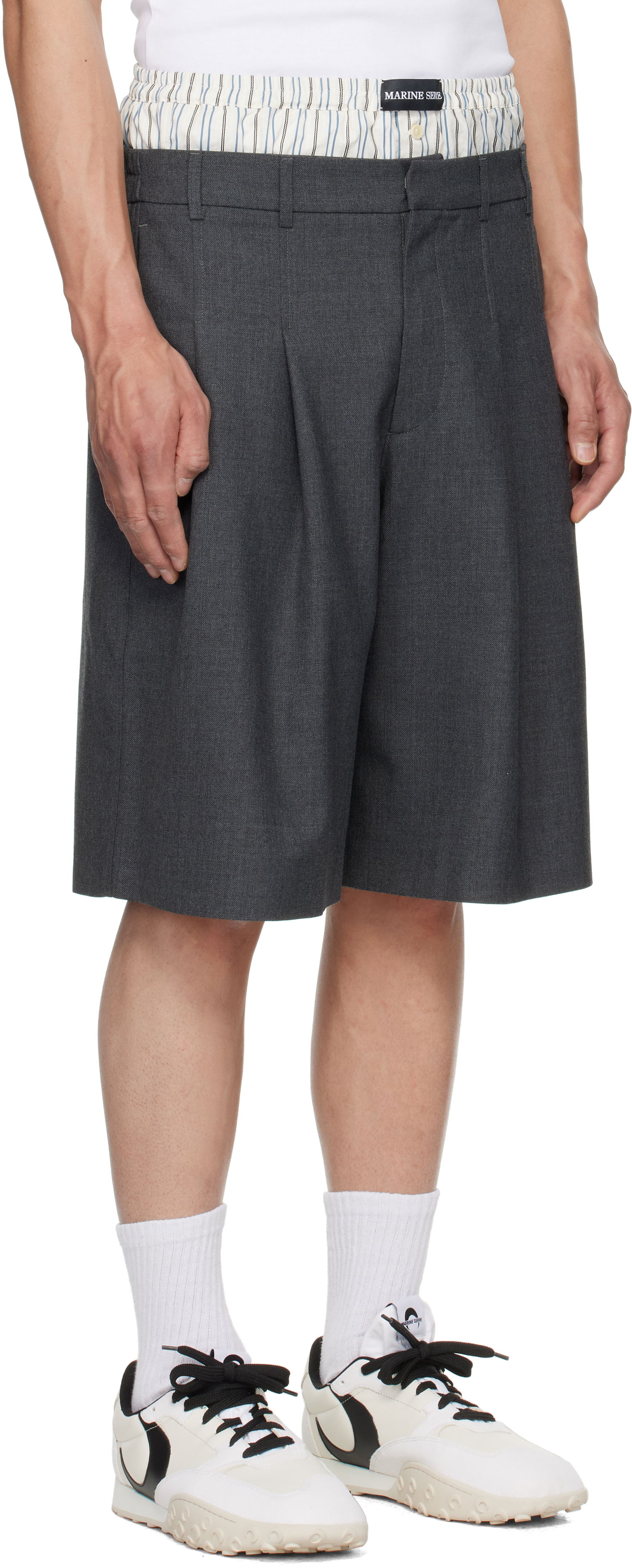 Kratke hlače Marine Serre Marine Serre Regenerated Tailoring Shorts Siva | MSH010A DWOV0057, 1