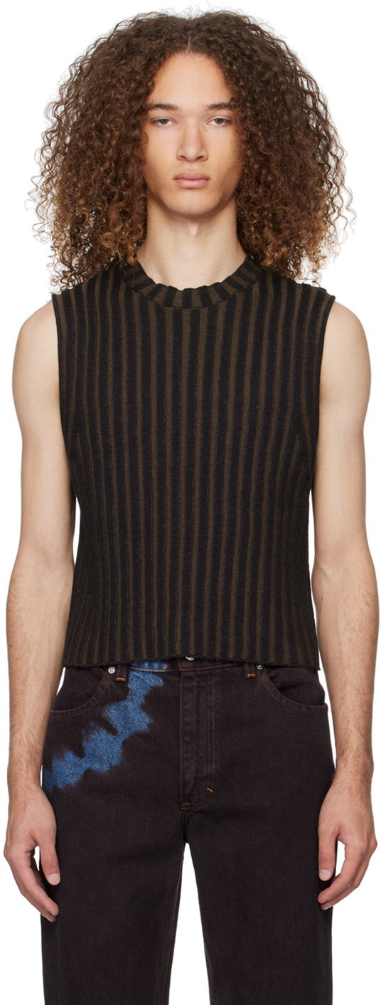 Pleteni pulover Eckhaus Latta Keyboard Vest Rjava | 8025-EL-PS24-C - COFFEE, 0