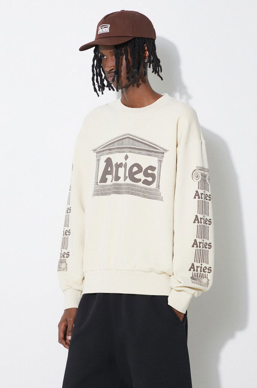 Pulover Aries Ancient Column Sweatshirt Bež | SUAR20034