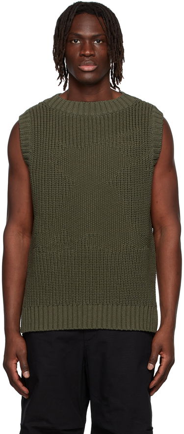 Pleteni pulover We11done We11done Knitted Cotton Vest Zelena | WD-KV1-22-607-U-KK, 0