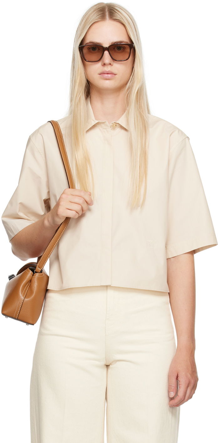 Srajce TOTEME Cropped Shirt Rjava | 243-WRT0337-FB0217