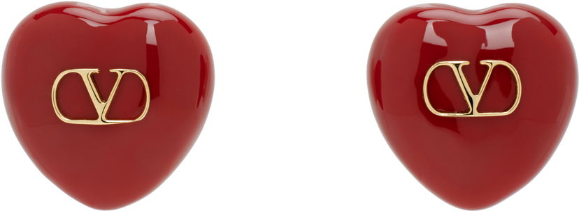 Uhani Valentino Valentino Garavani Coeur Royal Heart Earrings Rdeča | 6W2J0Y10MJP