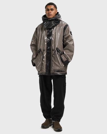 Parka Stone Island Short Hooded Parka with Grid Pattern and Contrast Panels Večbarvna | K2S154100079S0237.V0061, 1