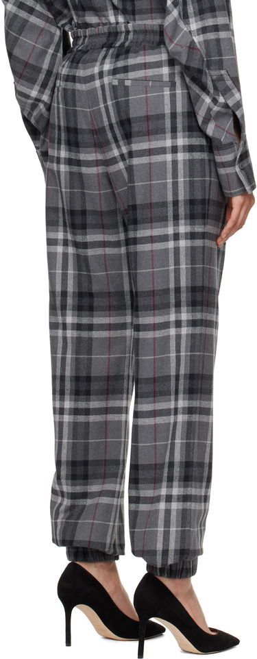 Trenirka The Attico Attico Plaid Drawstring Jogger Pants Siva | 250WCP00257 CCC050AA, 2