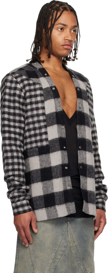 Srajce Rick Owens Concordians Larry Fogpocket Plaid Flannel Overshirt with Snap Buttons Večbarvna | RU02E1757 WJPWMP, 1