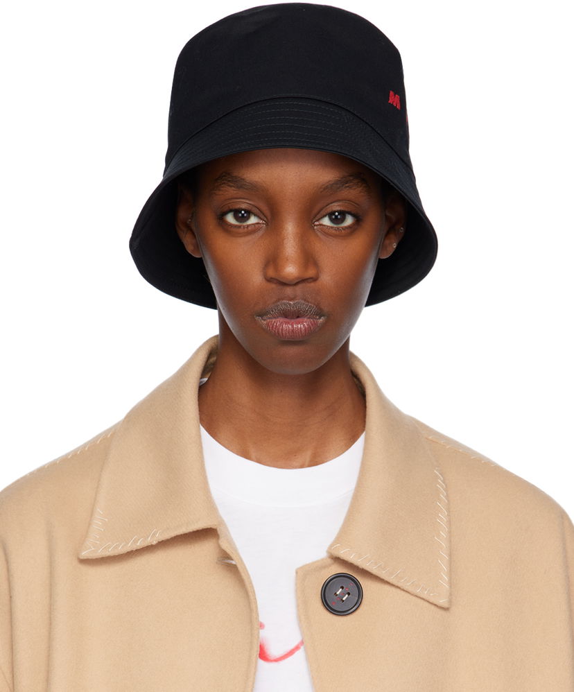 Klobuk Marni Embroidered Logo Bucket Hat Črna | CLZC0110S0 UTC311