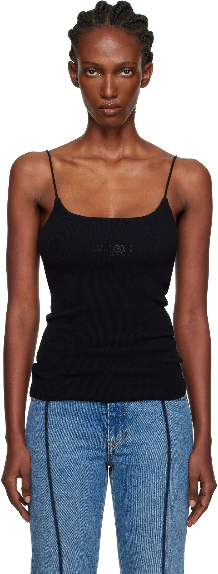 Majica brez rokavov Maison Margiela MM6 Maison Margiela Lycra Jersey Tank Top Črna | S52NL0073 M20122
