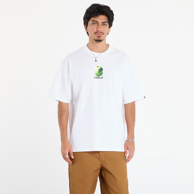 Majica BAPE A BATHING APE Apple Graphic Relaxed Fit Tee Bela | 001TEL801308MWHT
