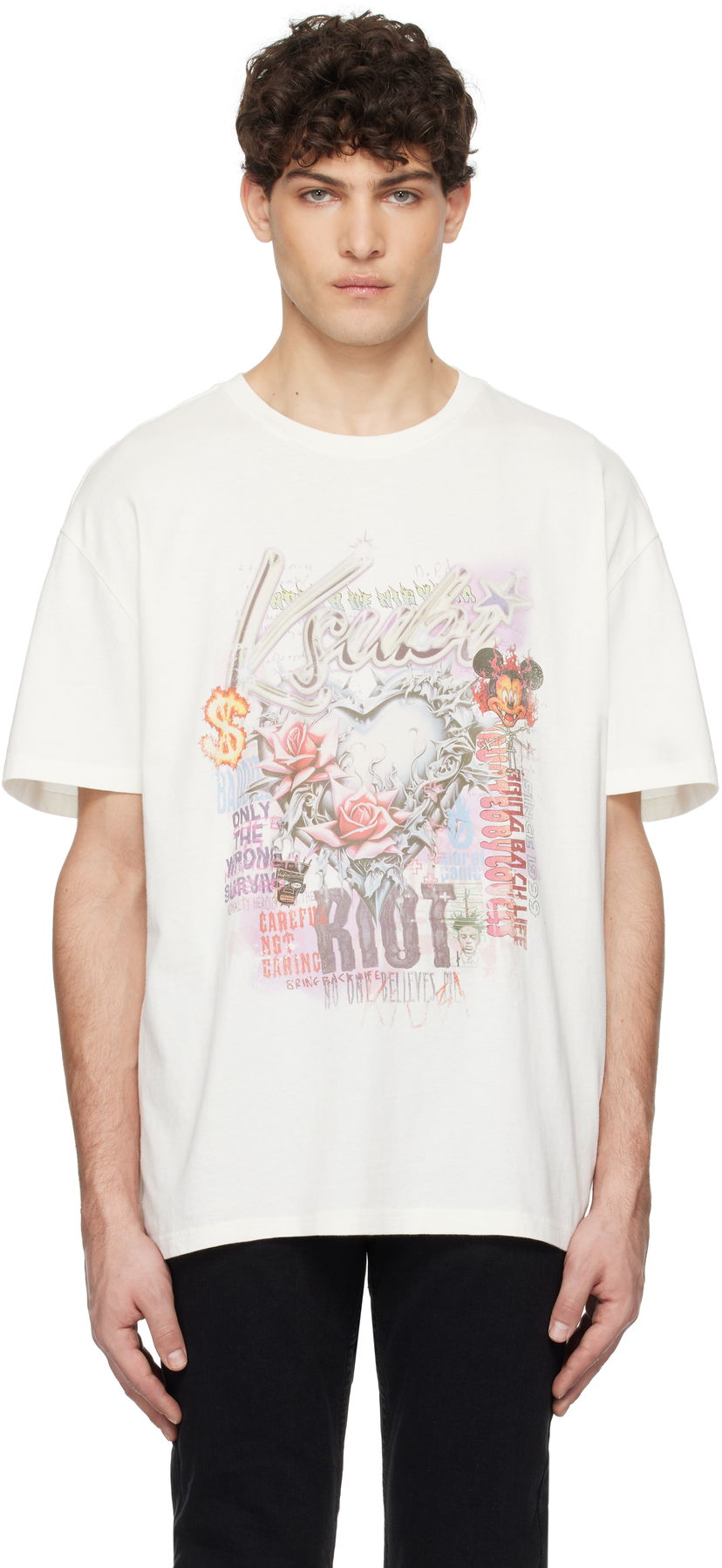 Majica Ksubi Ksubi Sketch Biggie Graphic T-Shirt Bela | MPS25TE002