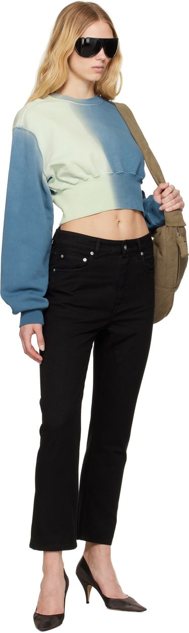 Pleteni pulover Rick Owens Rick Owens DRKSHDW Tatlin Cropped Gradient Sweatshirt Modra | DS01E3225 FDEG, 3