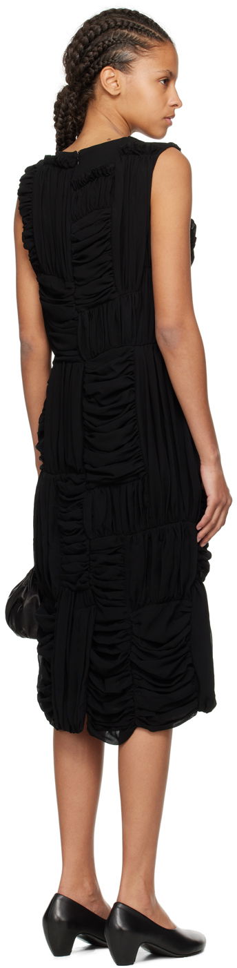 Obleke Comme des Garçons Comme des Garçons Ruched Midi Dress Črna | RM-O012-051, 2