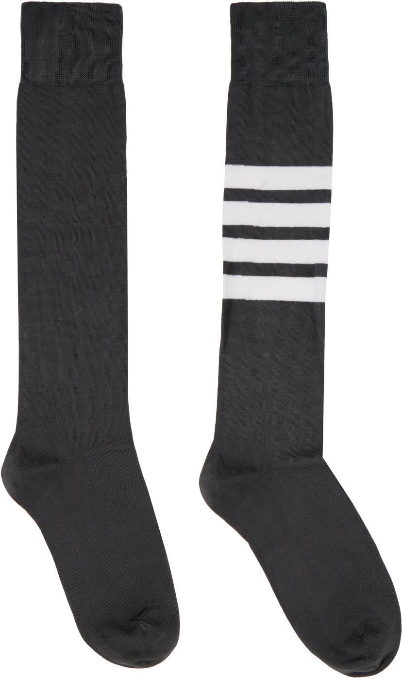 Nogavice Thom Browne 4-Bar Over The Calf Socks Siva | FAS026B-01690