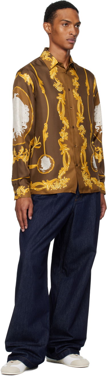 Srajce Versace Versace Cameo Silk Shirt Rjava | 1019438_1A14187, 3