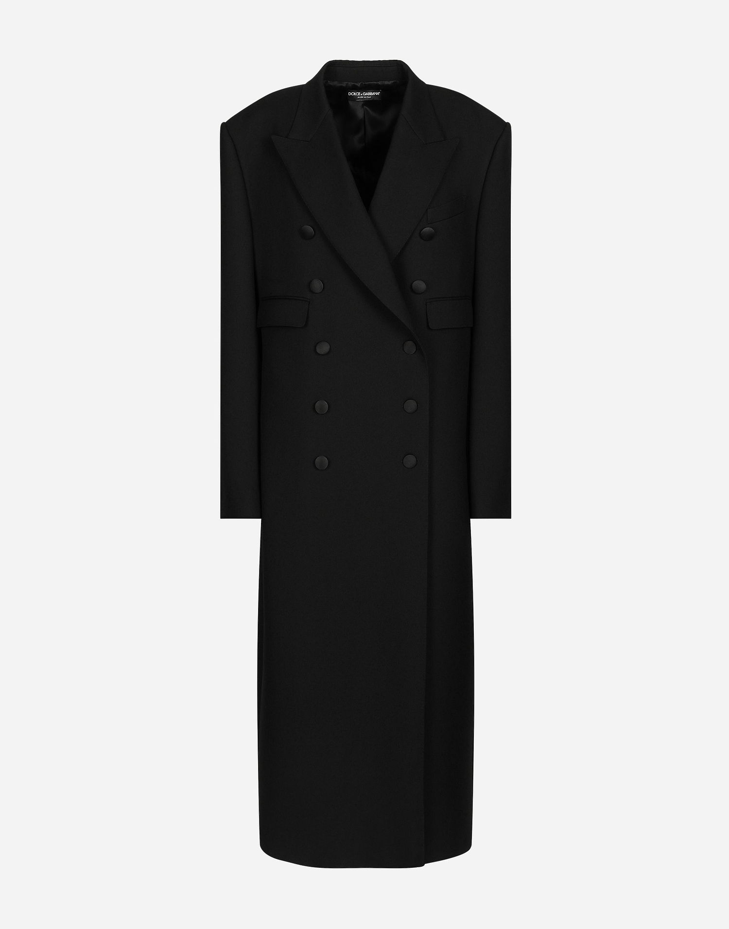 Plašči Dolce & Gabbana Long Double-breasted Tuxedo Coat Črna | F0W2HTFU272N0000, 0