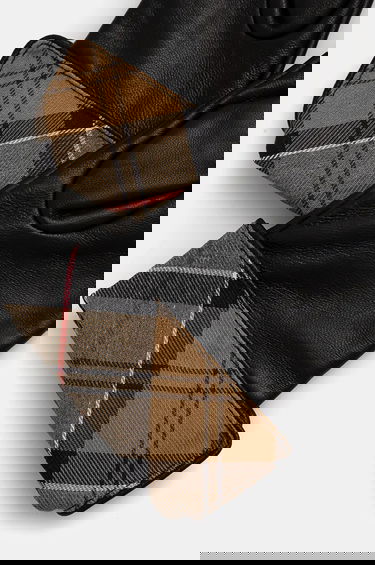 Rokavice Barbour Leather Gloves with Tartan Cuffs Črna | LGL0005, 2