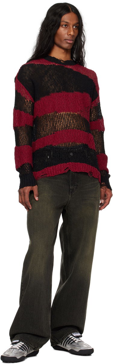 Pleteni pulover Andersson Bell Andersson Bell Striped Distressed Knit Sweater Rdeča | atb1284m, 3