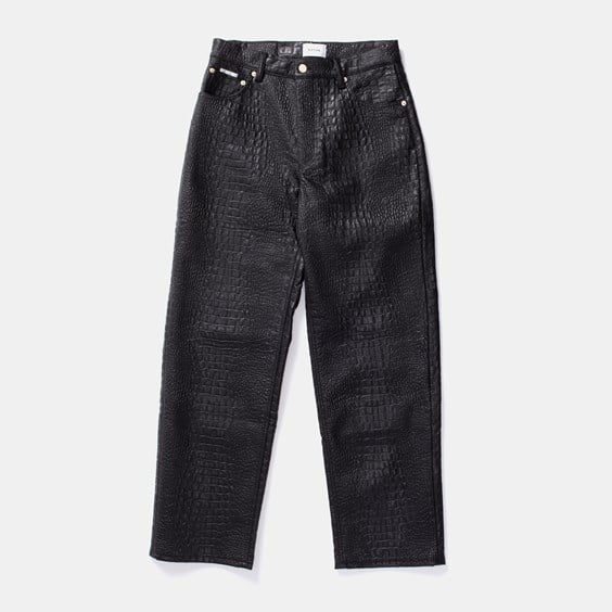 Kavbojke Eytys Eytys Benz Croc-Embossed Leather Pants Črna | A039037