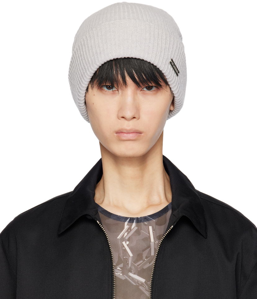 Beanie Han Kjøbenhavn Logo-Appliqued Ribbed Knit Beanie Siva | A-133070