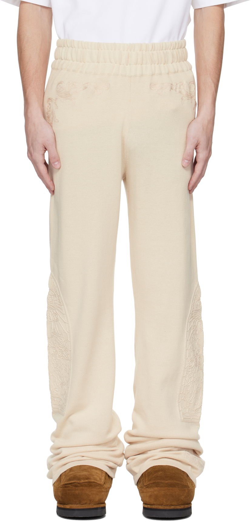 Trenirka Who Decides War Who Decides War Low Stained Glass Embroidered Sweatpants Bež | 1120820022SS25
