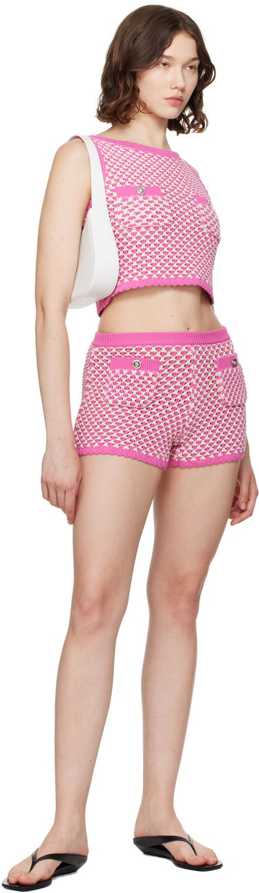 Kratke hlače Versace Versace Crochet Knit Shorts Roza | 1020377_1A14747, 3