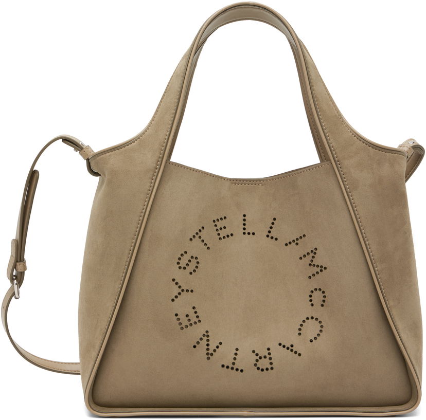 Tote bag Stella McCartney Stella McCartney Faux-Suede Logo & Piping Crossbody Tote Bež | 513860WP0590