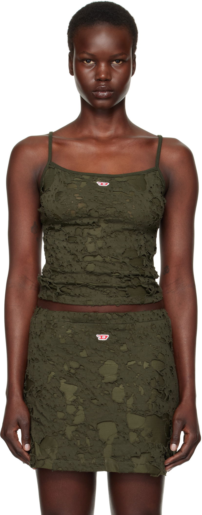 Krila Diesel Distressed Tank Top Zelena | A14073 0JHAN