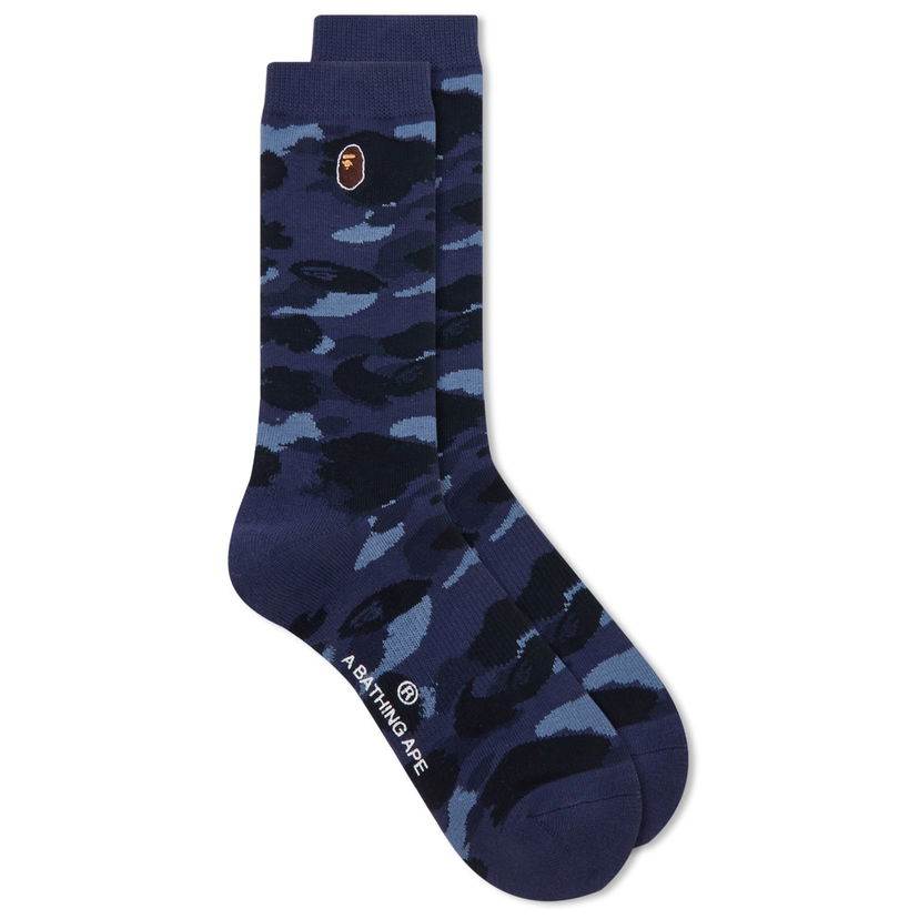 Nogavice BAPE A Bathing Ape Colour Camo One Point Socks Mornarica | 001SOK301003M-NVY