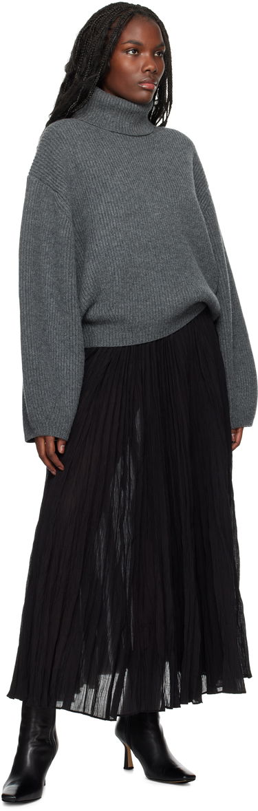 Pleteni pulover TOTEME TOTEME Ribbed Turtleneck Sweater Siva | 244-WRT0394-YA0110, 3