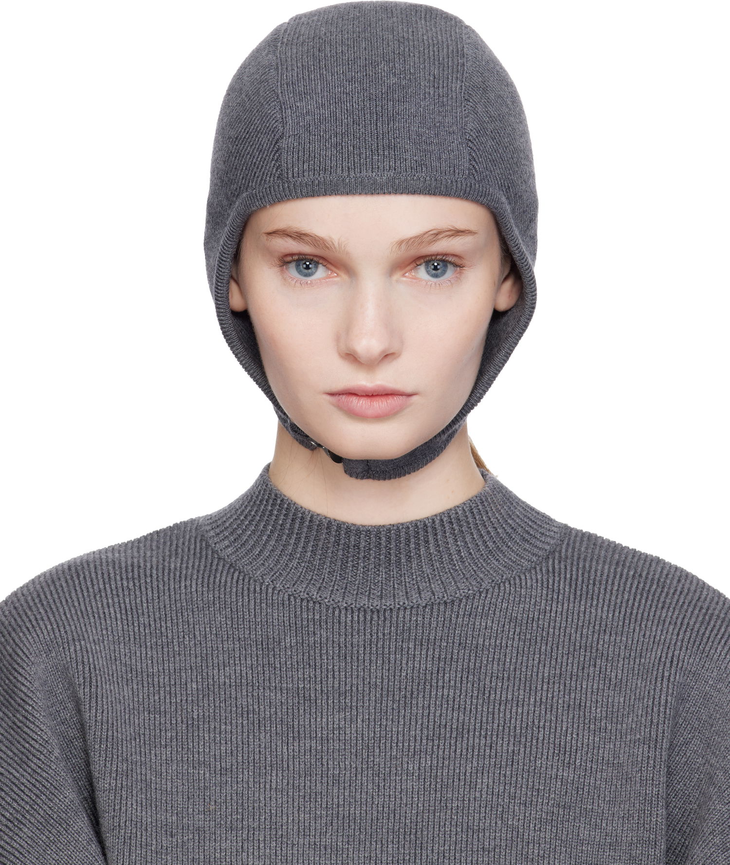 Kape in klobuki Jean Paul Gaultier Jean Paul Gaultier 'The Garter Strap' Knitted Balaclava Siva | 25/04-U-AC033-K020-07, 0