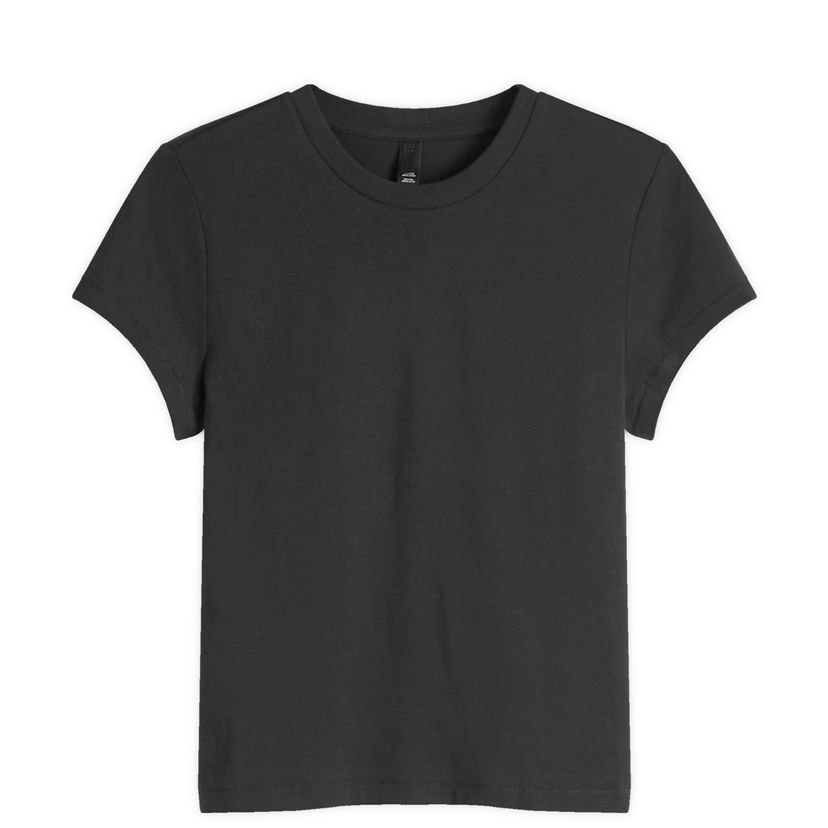 Majica SKIMS Relaxed Fit Shrunken T-Shirt Črna | SS-STT-6128W-ONYX