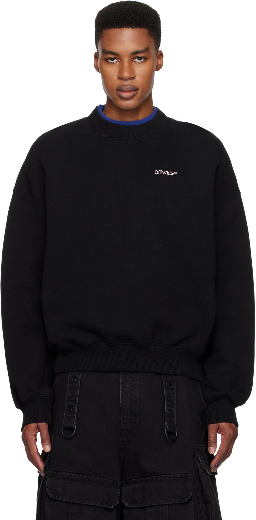 Pulover Off-White Vanish Arrow Over Sweatshirt Črna | OMBA070F24FLE0011030