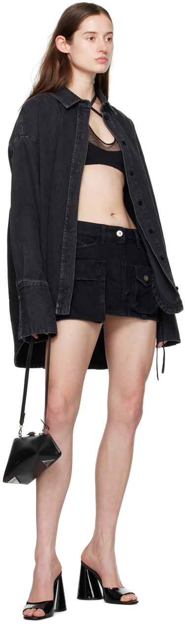 Krila The Attico Attico Fay Denim Cargo Miniskirt Črna | 241WCS136 D066, 3