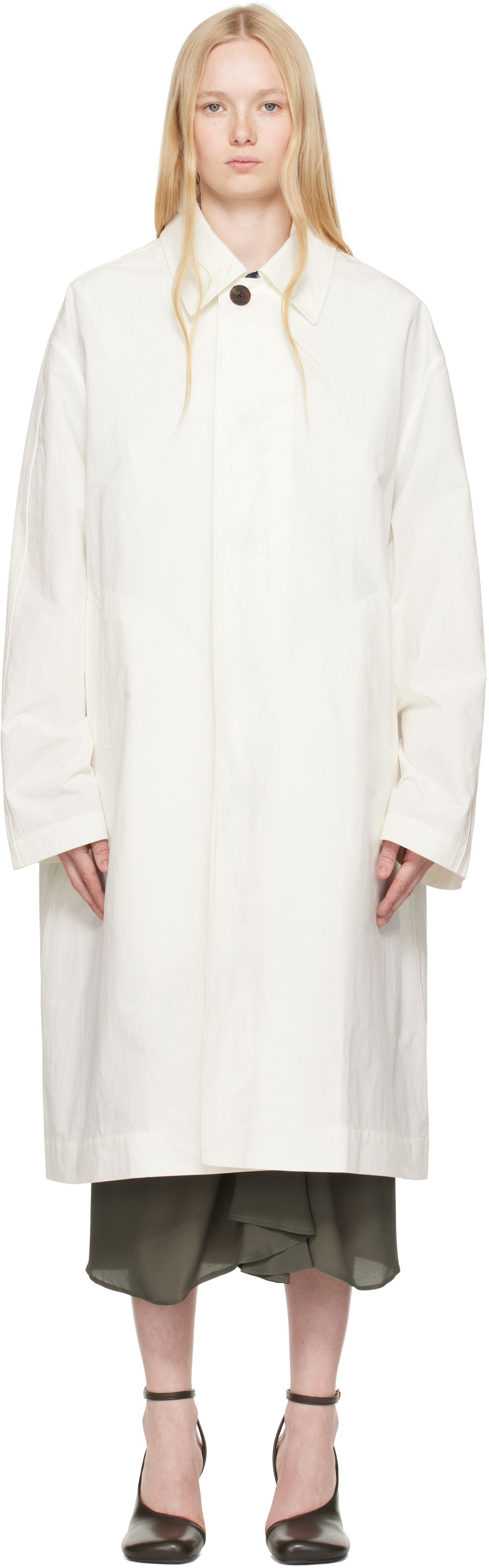 Plašči Studio Nicholson Studio Nicholson Nevis Coat Bela | NEVIS SN - 754, 0