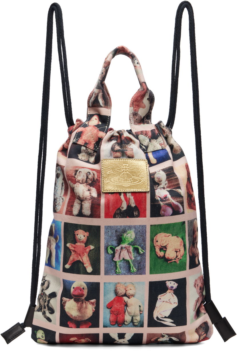 Nahrbtnik Vivienne Westwood Vivienne Westwood Teddies Pippa Canvas Drawstring Backpack Roza | 4A020005U-W016R-