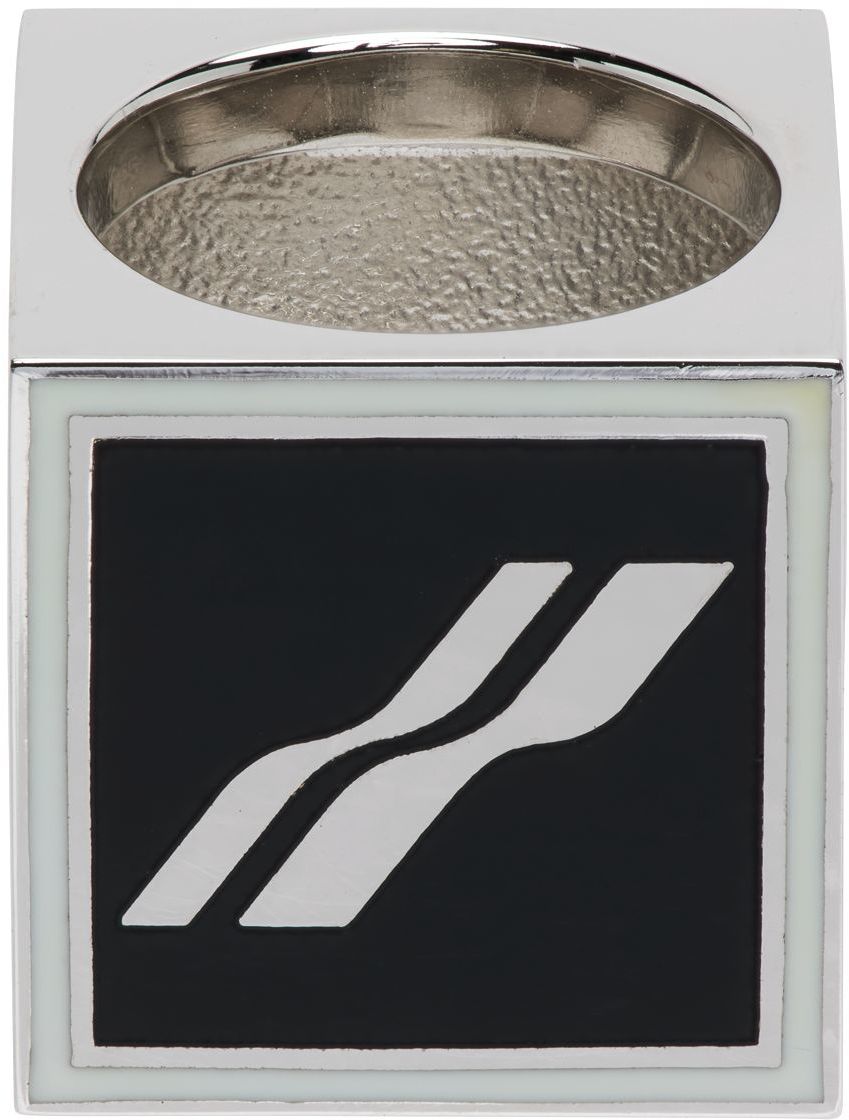 Prstan We11done Square Logo Dice Ring Kovinski | WD-AJ1-22-703-U-BW, 0
