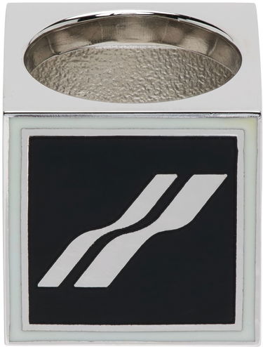 Prstan We11done Square Logo Dice Ring Kovinski | WD-AJ1-22-703-U-BW, 0