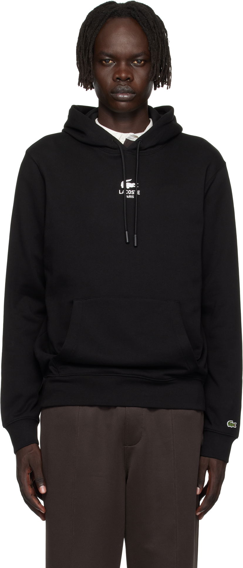 Pulover Lacoste Print Hoodie Črna | SH2740_031
