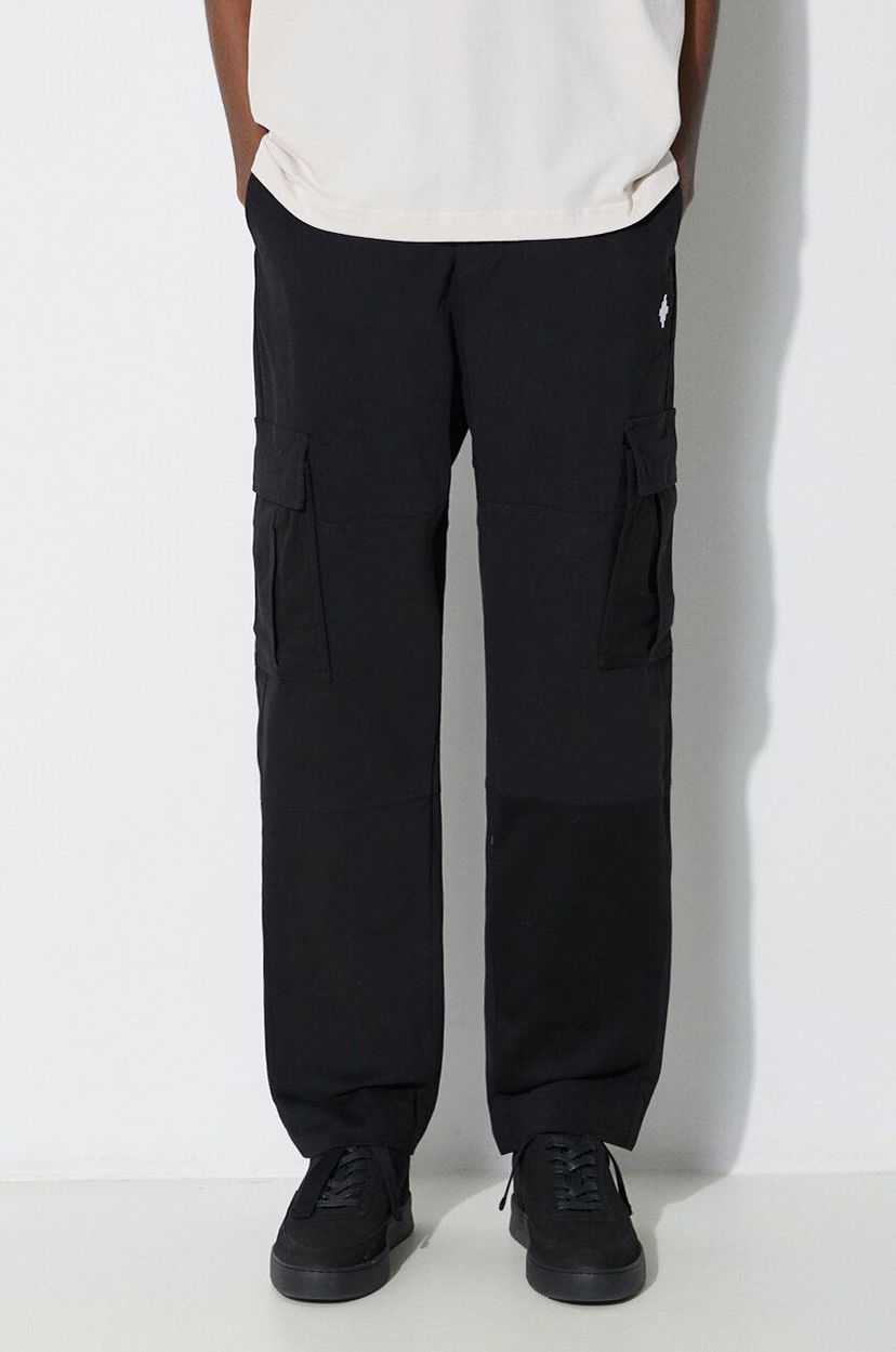 Cargo hlače Marcelo Burlon Cross Cotton Cargo Pants Črna | CMCF014S24FAB0011001