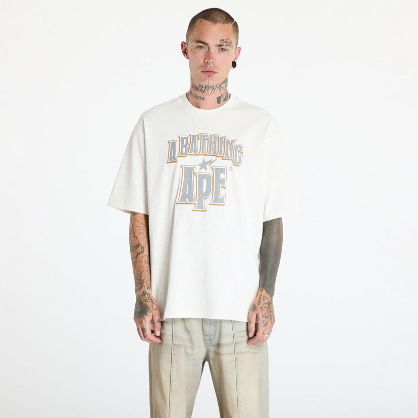 Majica BAPE A BATHING APE Crack Print Pattern Logo Relaxed Fit Tee White Bela | 001CSK801306M WHT