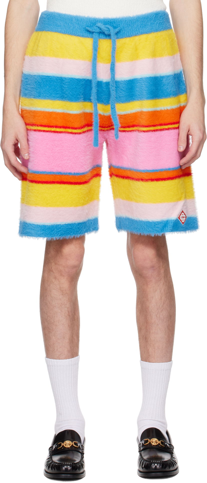Kratke hlače Casablanca Casablanca Fluffy Stripe Oversized Shorts Večbarvna | MS25-KW-905-01