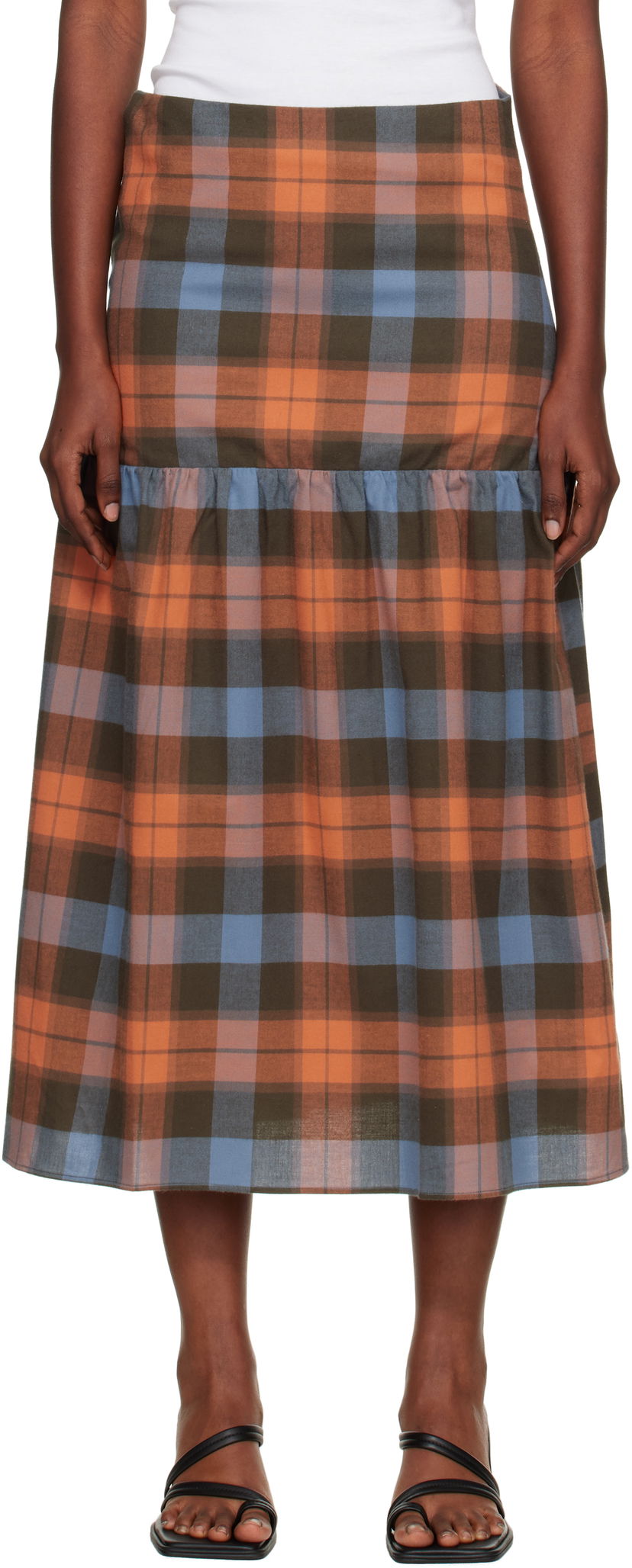 Krila Baserange Baserange Garlin Plaid Maxi Skirt Večbarvna | SSGA-OC-AU25