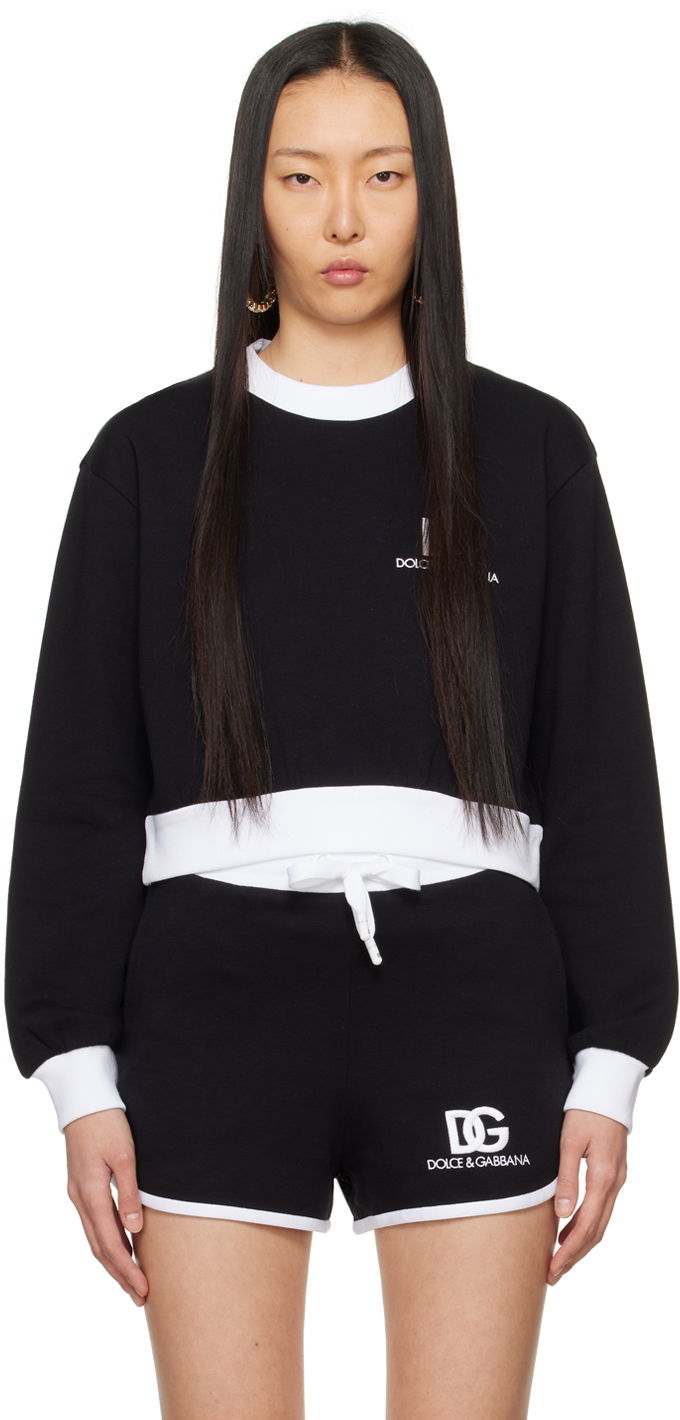 Pulover Dolce & Gabbana Embroidered Sweatshirt Črna | F9R51Z GDB6G