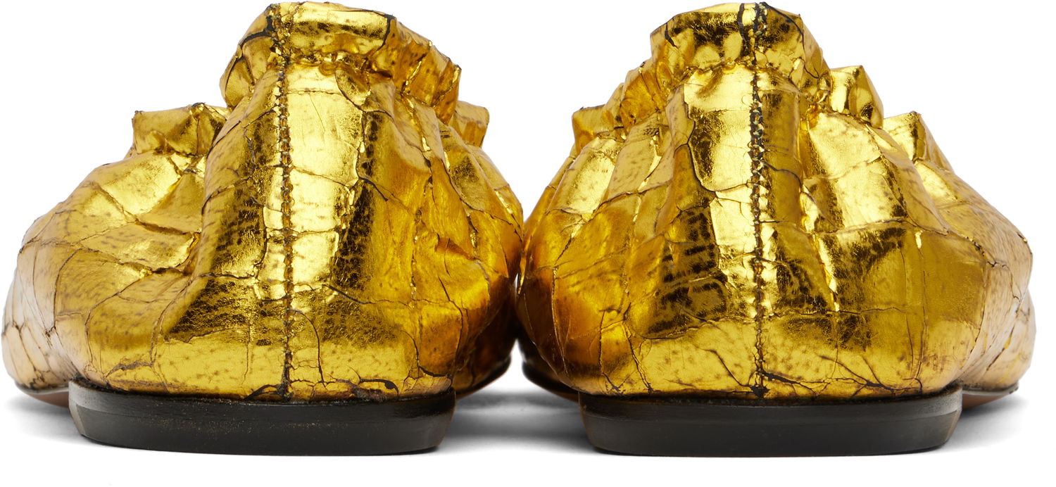 Obleke Dries Van Noten Dries Van Noten Metallic Ballerina Flats Rumena | WS251-1376-208, 1