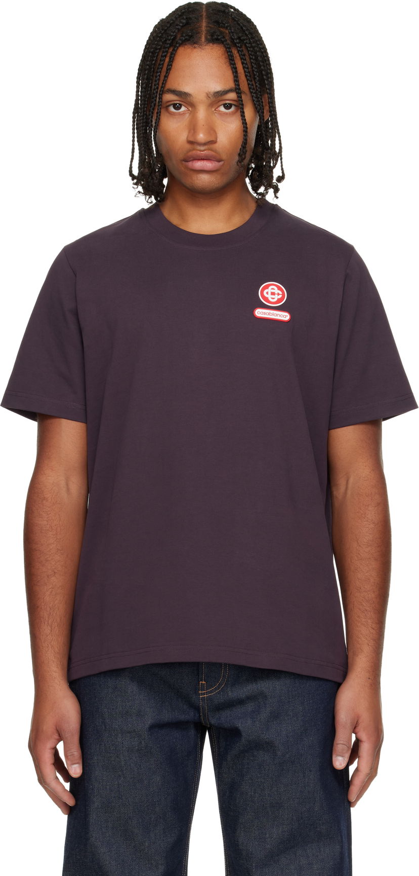 Majica Casablanca Logo Patch Short Sleeve T-Shirt Lila | M-AW25-JTS-001-06
