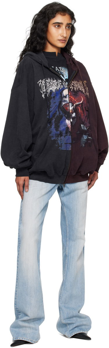 Pulover VETEMENTS Vetements Cradle of Filth Oversized Zip-Up Hoodie Bordo | UCF76ZU900BR, 3