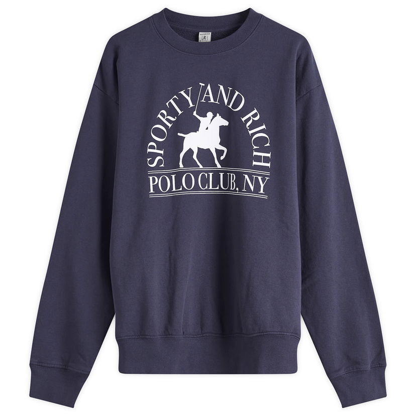 Pulover Sporty & Rich Sporty & Rich Polo Club Crew Sweatshirt Mornarica | ST071612252BL106
